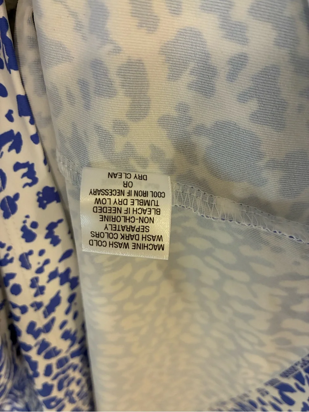 Persifor Winpenny Blue & White 3/4 Sleeves A Line Button Placket Dress Plus XL